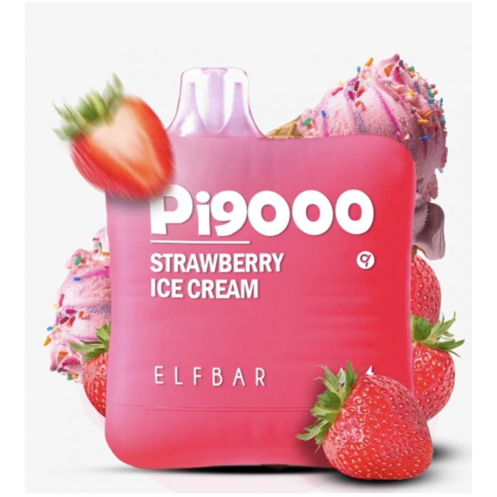 Elf Bar Pi9000 5% Strawberry Ice Cream (Полуничне Морозиво)