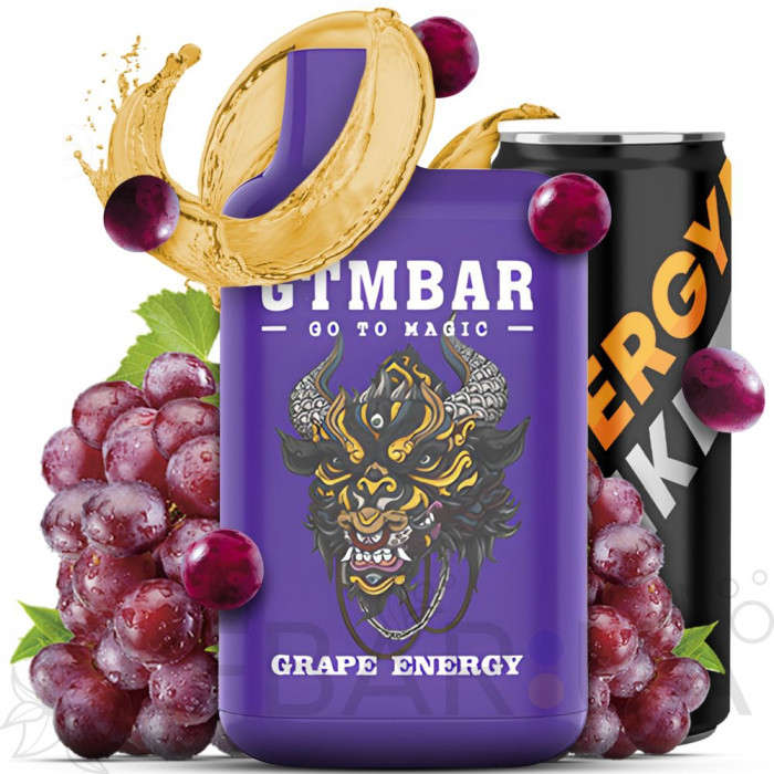 GTMBAR Halo 5000 Lux 5% Grape Energy (Виноградний Енергетик) Original